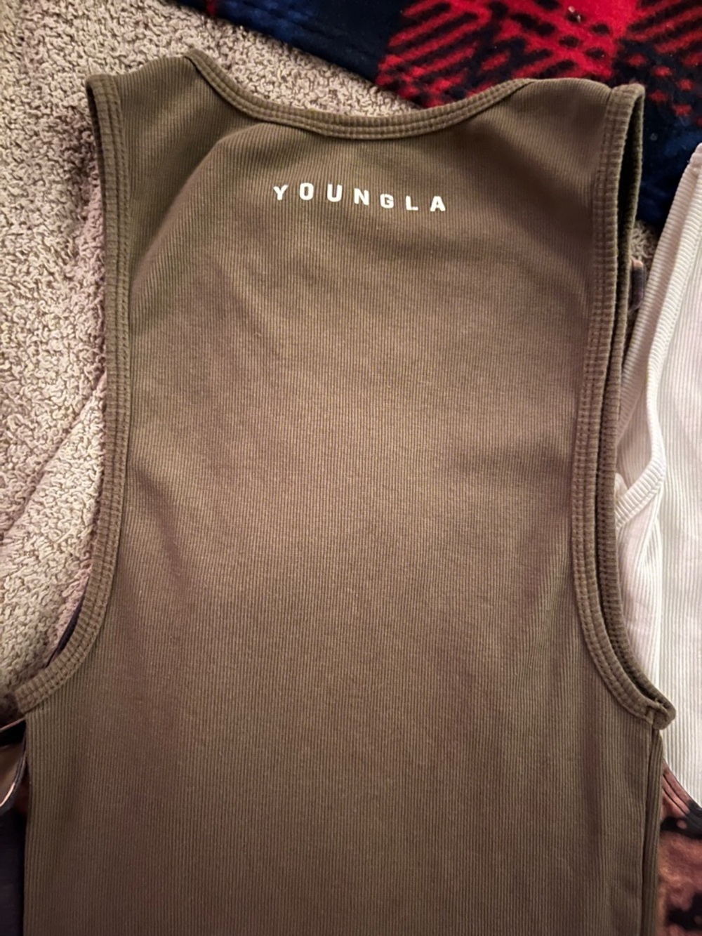 YoungLA Kids Olive Ribbed Sleeveless One-Piece